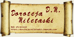 Doroteja Miletaški vizit kartica